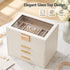 Embellir Jewellery Box 4 Layer Organiser Storage Case Glass Lid Drawers White