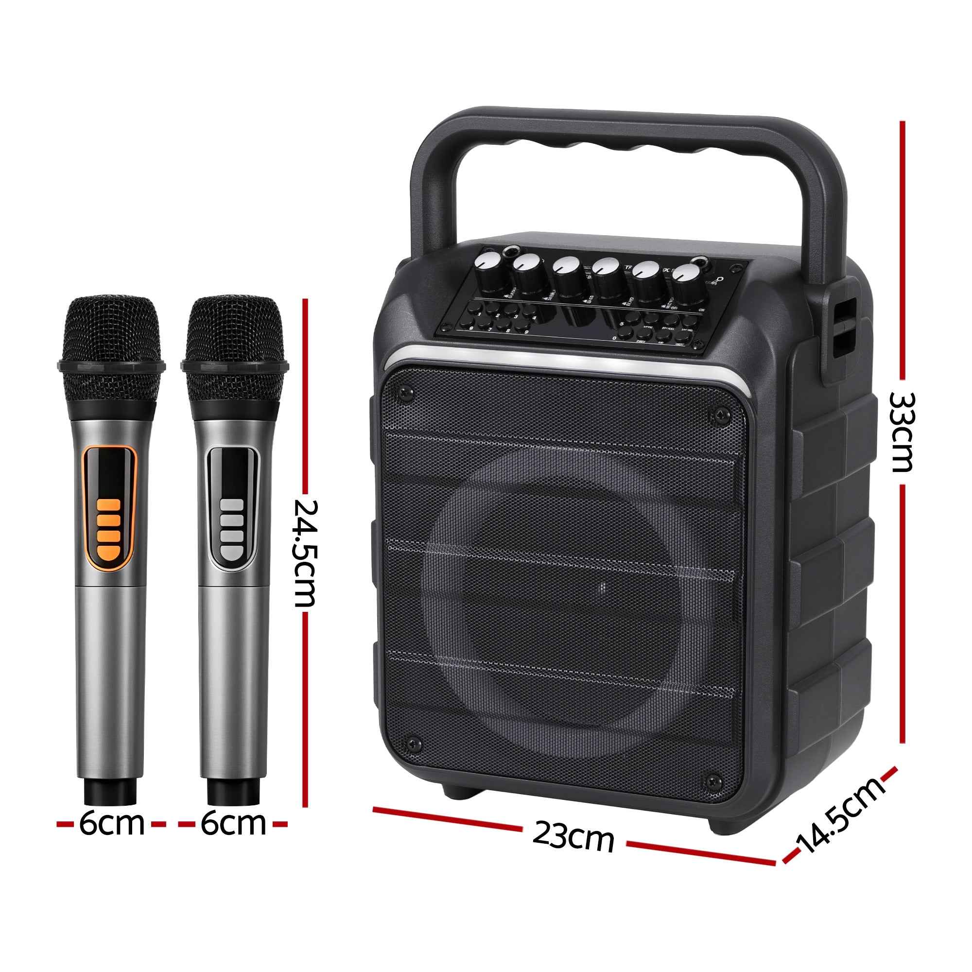 Portable Karaoke Machine with 2 Wireless Microphones Bluetooth 5.3