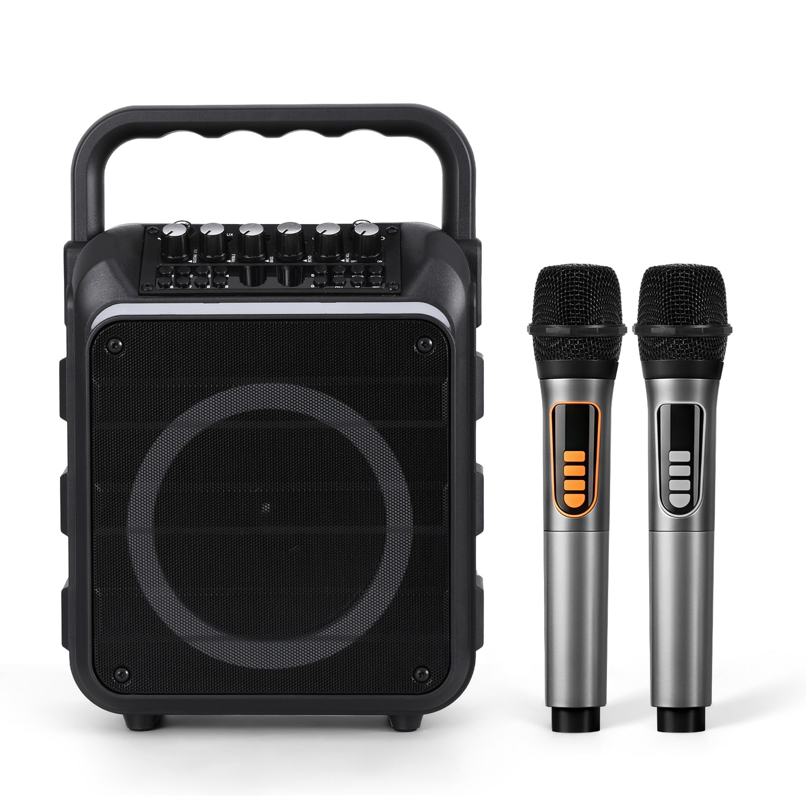 Portable Karaoke Machine with 2 Wireless Microphones Bluetooth 5.3