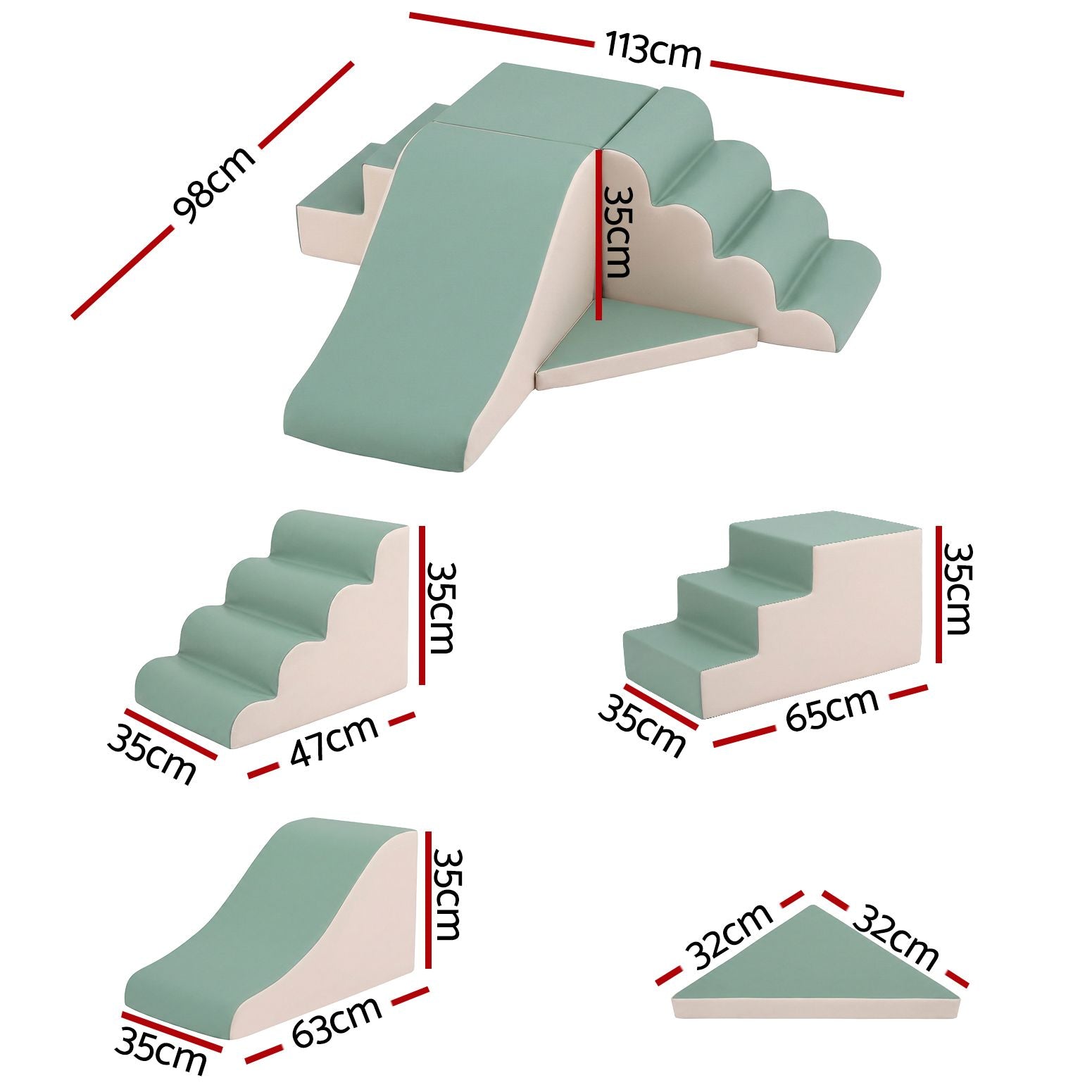 Kids Climbing Blocks 4-Piece Foam Toddler Playset Soft Indoor Climbing Toy Rocker