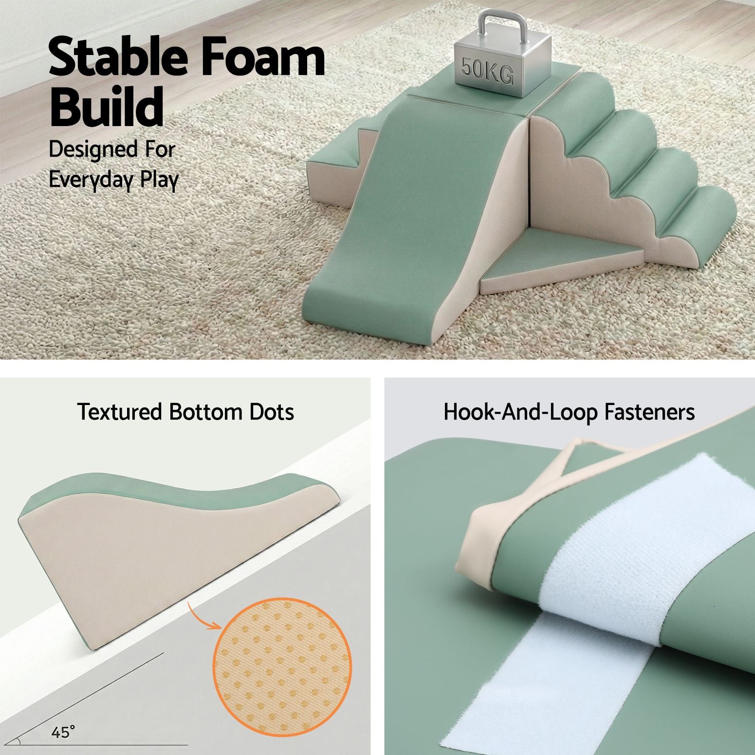 Kids Climbing Blocks 4-Piece Foam Toddler Playset Soft Indoor Climbing Toy Rocker