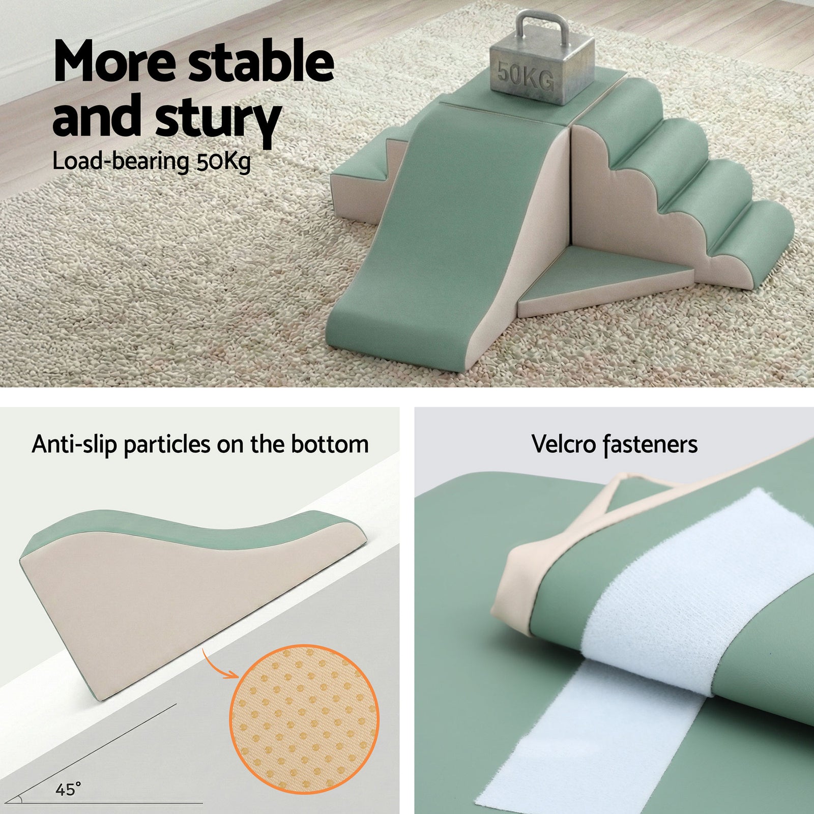 Kids Climbing Blocks 4-Piece Foam Toddler Playset Soft Indoor Climbing Toy Rocker