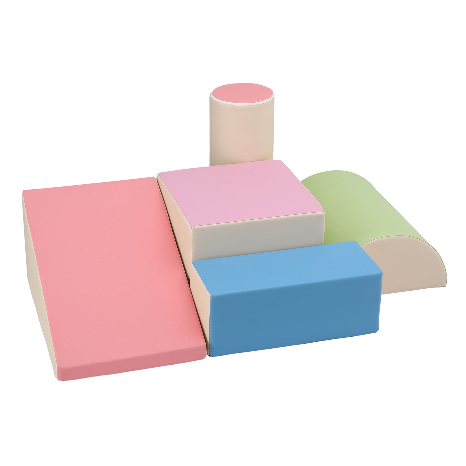 Keezi Kids Climbing Blocks 5-Piece Foam Toddler Playset Soft Indoor Climbing Toy Rocker