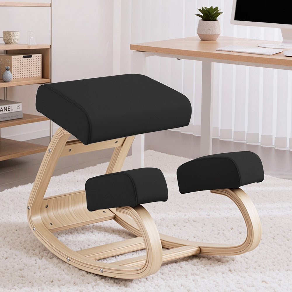 Kneeling Chair Ergonomic Posture Chair with Memory Foam Balance Stool for Home Office Gaming 120kg Weight Capacity Black