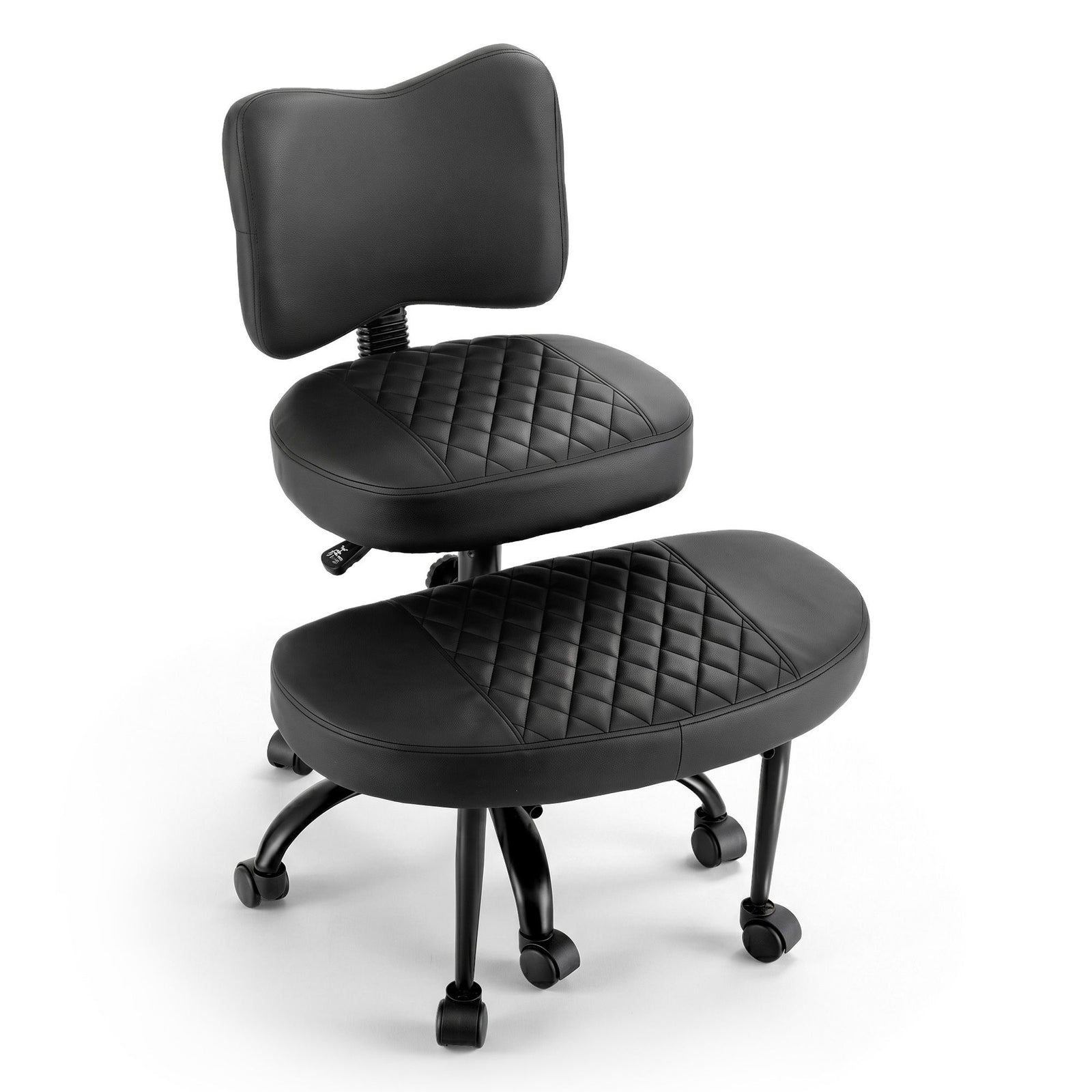 Artiss Meditation Kneeling Chair – Cross‑Legged Seat, Adjustable, PU Leather Black