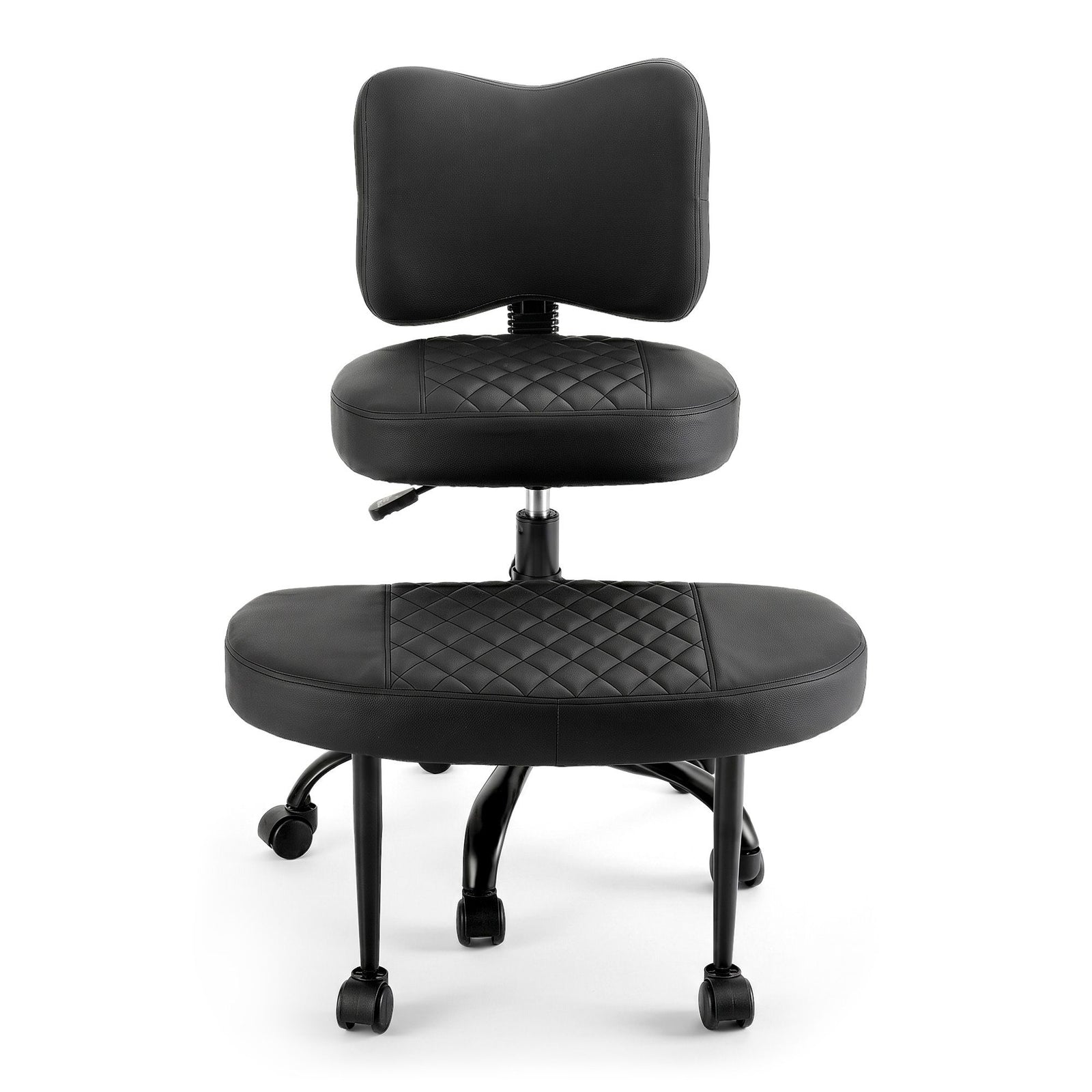 Artiss Meditation Kneeling Chair – Cross‑Legged Seat, Adjustable, PU Leather Black