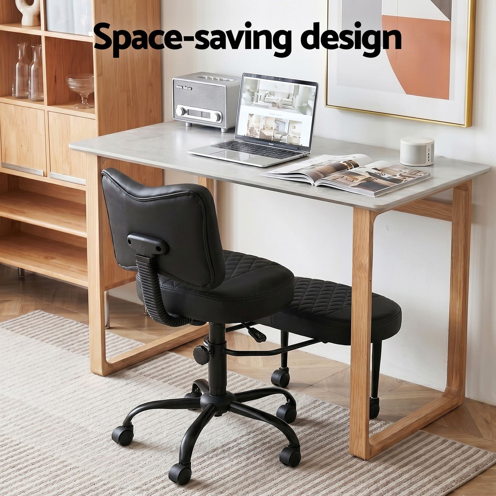 Artiss Meditation Kneeling Chair – Cross‑Legged Seat, Adjustable, PU Leather Black