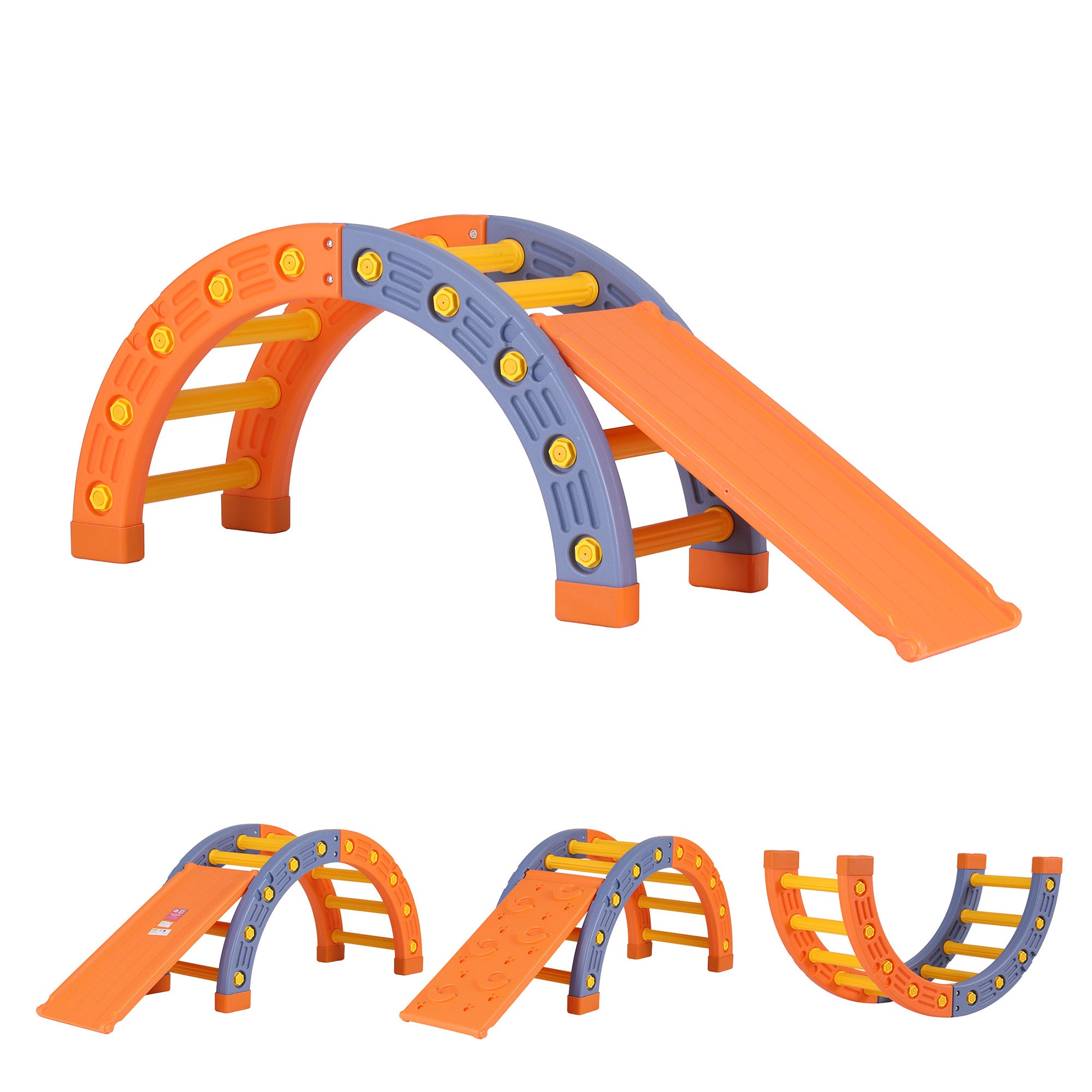 Kids Climbing Frame Set With Slide Indoor Outdoor Toddler Toys Pikler Arch Climber