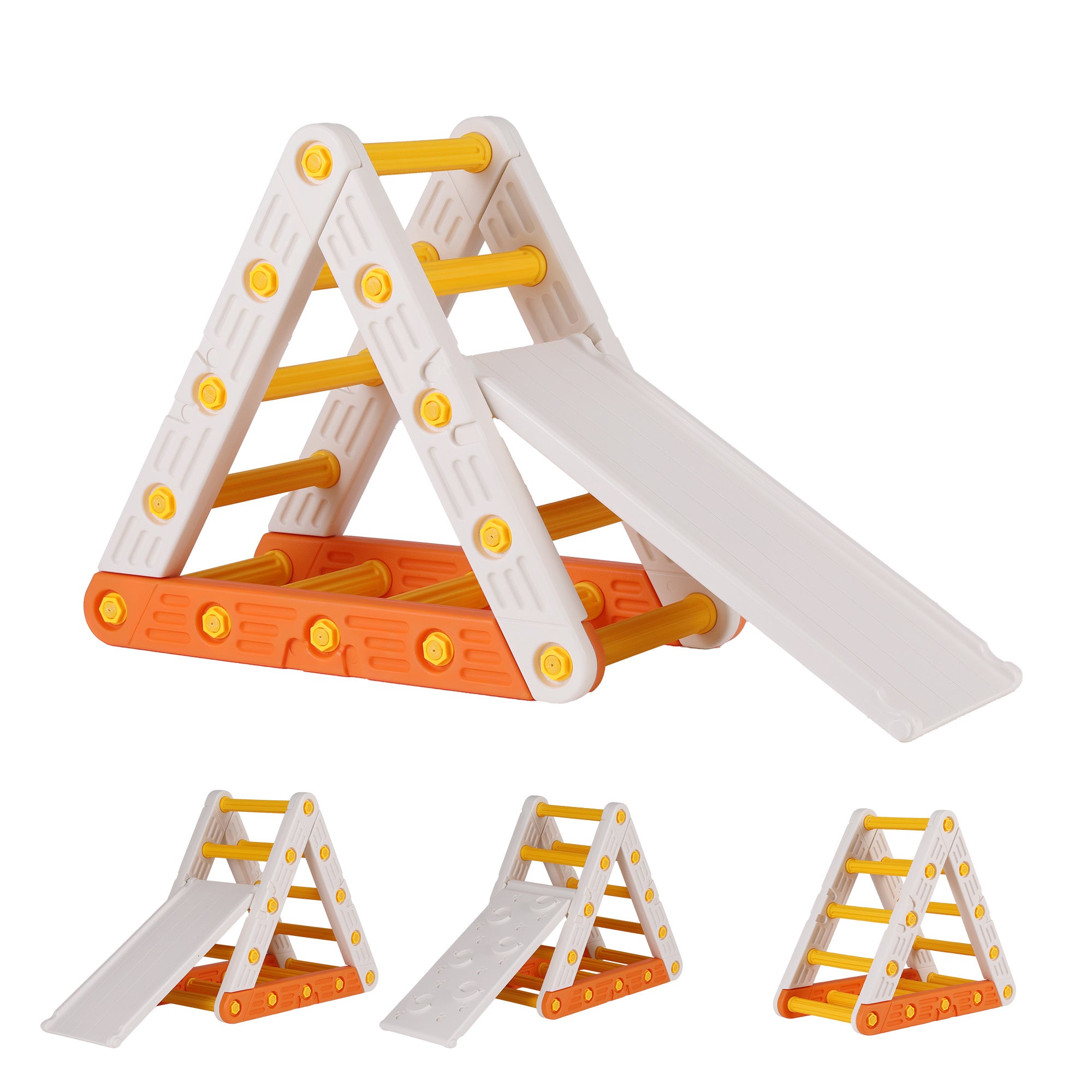 Kids Climbing Frame Set With Slide Indoor Outdoor Toddler Toys Pikler Triangle Climber