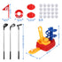 Keezi Kids Golf Toy Set with 20 Balls & 3 Adjustable Clubs, Foot Pedal Ball Launcher Portable Training Toy, Indoor Outdoor Backyard Sports Game for Ages 3-8