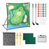 Keezi Kids Golf Chipping Game Set with Stand, 24 Sticky Balls, Adjustable Club & 2 Hitting Mats for Indoor Outdoor Ages 3-12 Play