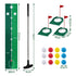 Keezi Kids Golf Putting Game Set with Golf Club, Putting Mat, 12 Balls, 3 Target Holes, Indoor Outdoor Mini Golf Toy for Ages 3-8