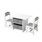 Oikiture Kids Table and Chair Set with Storage Bins White & Grey