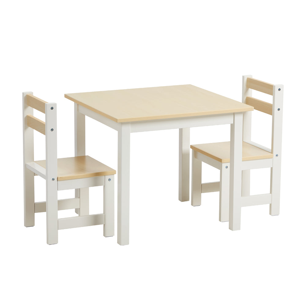 Oikiture Kids Table and Chairs Set Natural