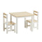 Kids Table and Chairs Set in White and Natural Wood Finish, MDF
