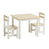 Kids Table and Chairs Set in White and Natural Wood Finish, MDF