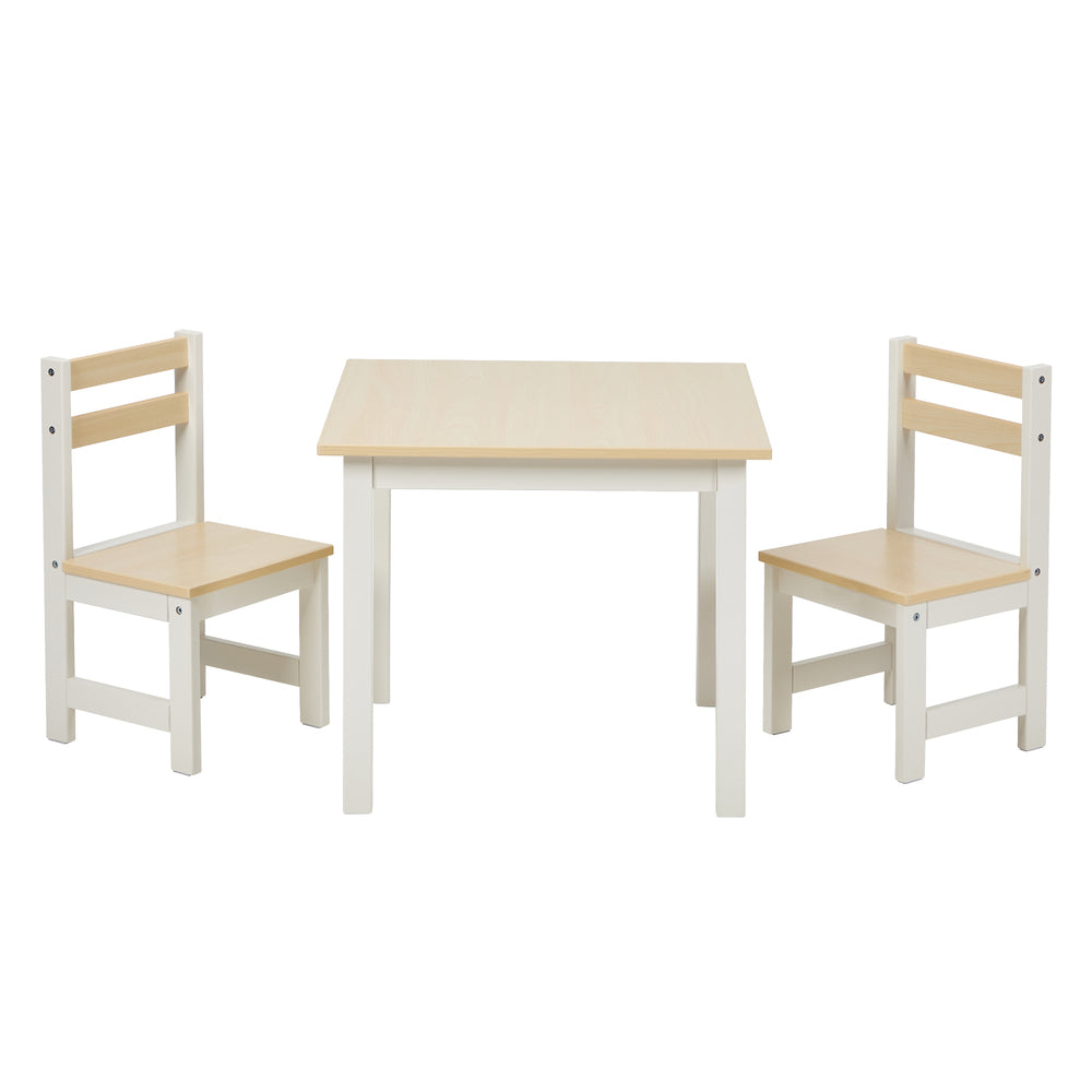 Oikiture Kids Table and Chairs Set Natural