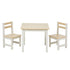 Kids Table and Chairs Set in White and Natural Wood Finish, MDF