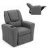 Kids Recliner Chair Grey Linen Soft Sofa Lounge Couch Children Armchair