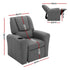 Kids Recliner Chair Grey Linen Soft Sofa Lounge Couch Children Armchair