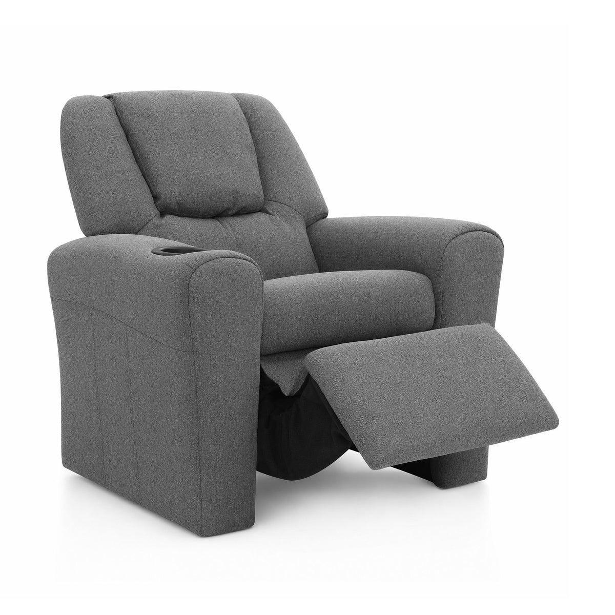 Kids Recliner Chair Grey Linen Soft Sofa Lounge Couch Children Armchair