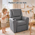 Kids Recliner Chair Grey Linen Soft Sofa Lounge Couch Children Armchair
