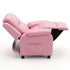 Keezi Kids Recliner Chair PU Leather Toddler Lounge Adjustable Backrest w/ Armrest Storage & 2 Side Pockets Pink