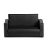 Kids 2 Seater Fold Out Sofa Bed PU Leather Couch Black