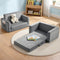 Kids 2 Seater Fold Out Sofa Bed Velvet Couch Grey Armchair