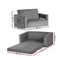Kids 2 Seater Fold Out Sofa Bed Velvet Couch Grey Armchair