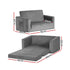 Kids Sofa 2 Seater Children Flip Open Couch Velvet Armchair Grey