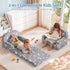 Kids 2-in-1 Fold Out Sofa Bed Glow in the Dark Removable Cover Grey Set