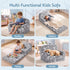 Kids 2-in-1 Fold Out Sofa Bed Glow in the Dark Removable Cover Grey Set