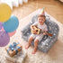 Kids 2-in-1 Fold Out Sofa Bed Glow in the Dark Removable Cover Grey Set