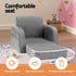 Kids Sofa 1 Seater Children Flip Open Couch Lounger Armchair Soft Grey