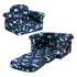 Kids Sofa 1 Seater Children Flip Open Couch Lounger Armchair Dinosaur Navy