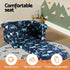 Kids Sofa 1 Seater Children Flip Open Couch Lounger Armchair Dinosaur Navy
