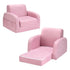 Kids Sofa 1 Seater Children Flip Open Couch Lounger Armchair Soft Pink