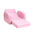 Kids Sofa 1 Seater Children Flip Open Couch Lounger Armchair Soft Pink