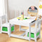 Kids Table and Chair Set Wooden 3-in-1 Activity Desk with Storage Box