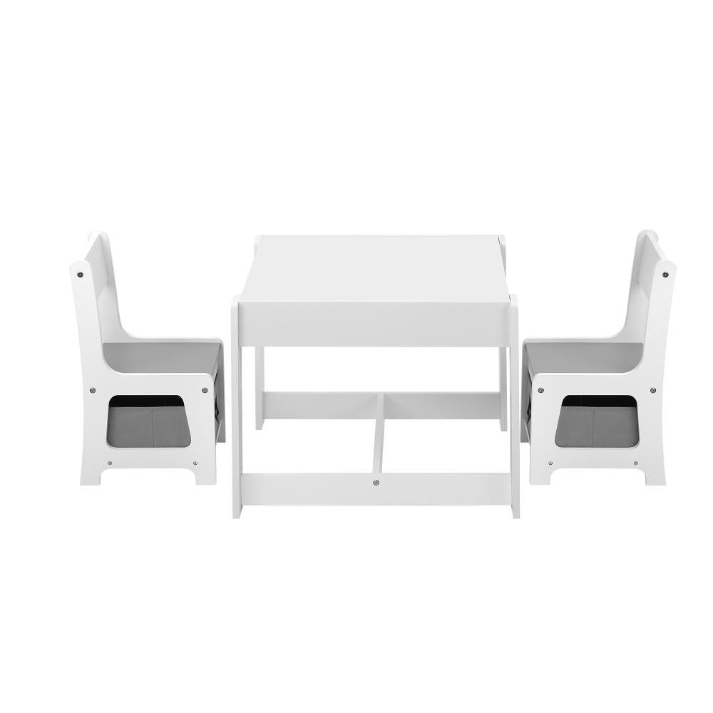 Kids Table and Chairs Set with Toys Storage Box Grey