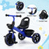 Tricycle Bike, Kids Bike with 3 wheels, basket Carbon Steel 68cm Blue