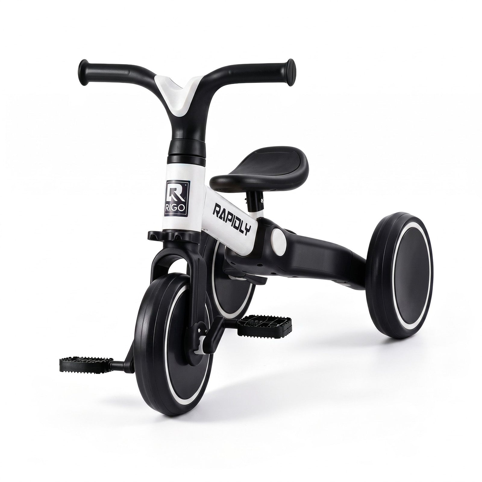 RIGO Tricycle Bike, Kids Bike with 3 wheels, Carbon Steel 70cm White