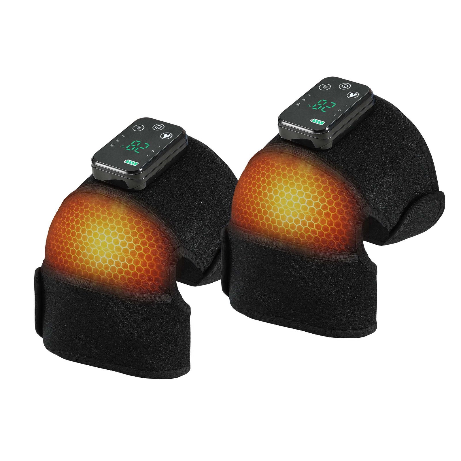 Knee Massager 2‑Pack – Heated 3‑in‑1 Cordless Vibration Therapy