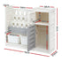 Kids Bookshelf and Toy Storage Organizer with 3-Tier Bookshelvs, 2 Removable Bins and 2 Storage Cabinets, Toddler Bookshelf with Toy Organizer for Kids' Rooms, Playrooms