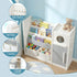 Kids Bookshelf and Toy Storage Organizer with 3-Tier Bookshelvs, 2 Removable Bins and 2 Storage Cabinets, Toddler Bookshelf with Toy Organizer for Kids' Rooms, Playrooms