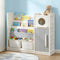Kids Bookshelf Toy Storage Organizer 3 Tier Bookcase with Bins & Cabinets