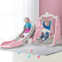 Kids 3‑in‑1 Swing & Slide Set – Slide, Swing, Basketball Hoop, HDPE Pink