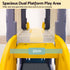 Kids 4-in-1 Slide Swing Set Double Swing Basketball Hoop Playhouse