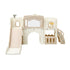 Keezi Kids Slide Set Toddler Indoor Playset With Drawing Board Beige